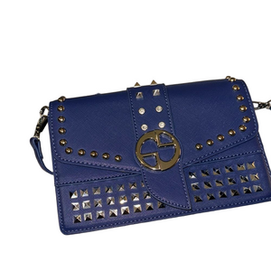 Rosebud Blue Studded Crossbody Bag